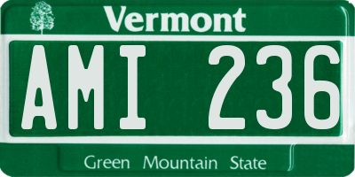 VT license plate AMI236