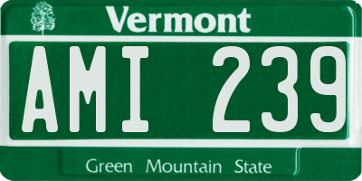 VT license plate AMI239