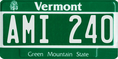 VT license plate AMI240