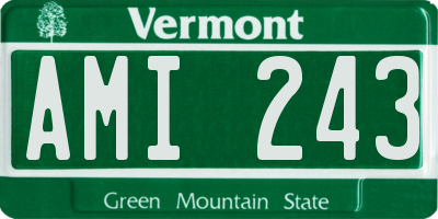 VT license plate AMI243