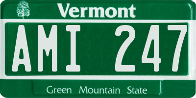 VT license plate AMI247