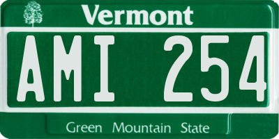 VT license plate AMI254