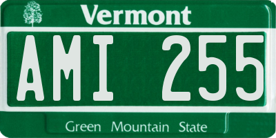 VT license plate AMI255