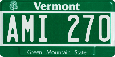 VT license plate AMI270