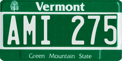 VT license plate AMI275