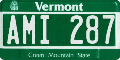 VT license plate AMI287