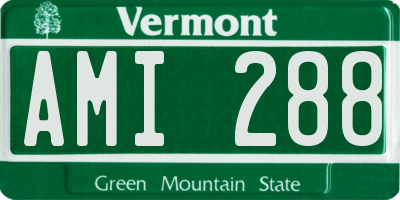 VT license plate AMI288