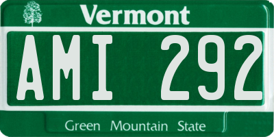 VT license plate AMI292