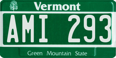 VT license plate AMI293
