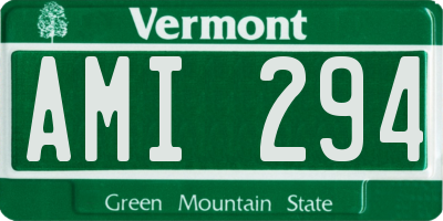 VT license plate AMI294