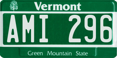 VT license plate AMI296