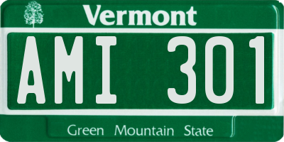 VT license plate AMI301