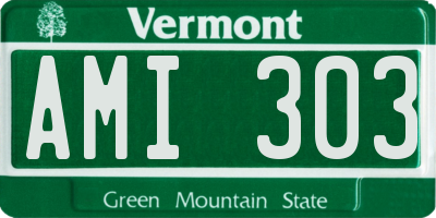 VT license plate AMI303