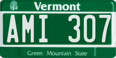 VT license plate AMI307