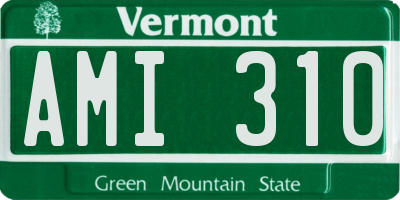 VT license plate AMI310