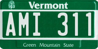 VT license plate AMI311