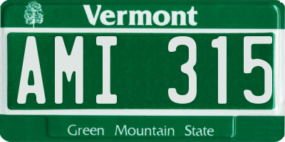 VT license plate AMI315