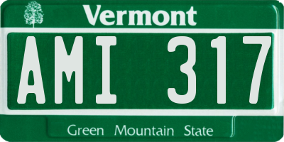 VT license plate AMI317