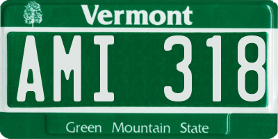 VT license plate AMI318