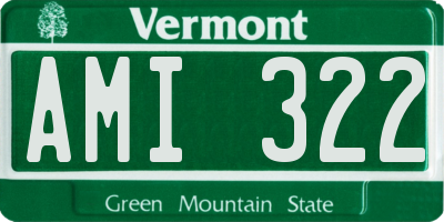 VT license plate AMI322
