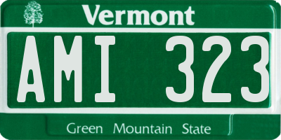 VT license plate AMI323