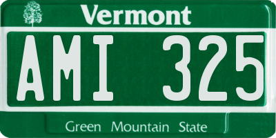VT license plate AMI325