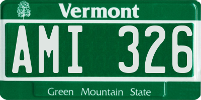 VT license plate AMI326