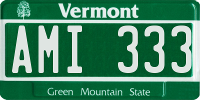 VT license plate AMI333