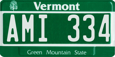 VT license plate AMI334