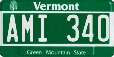 VT license plate AMI340