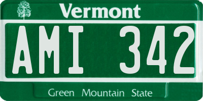 VT license plate AMI342