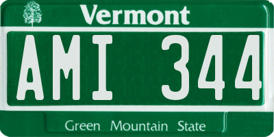 VT license plate AMI344