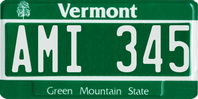 VT license plate AMI345