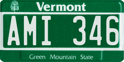 VT license plate AMI346
