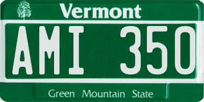 VT license plate AMI350