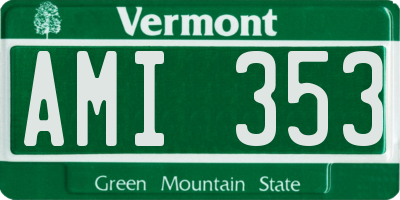 VT license plate AMI353