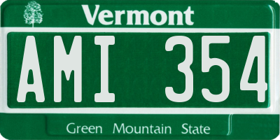 VT license plate AMI354