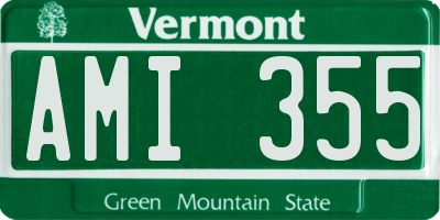VT license plate AMI355