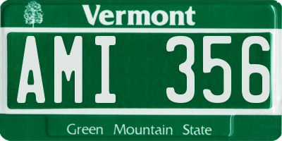 VT license plate AMI356
