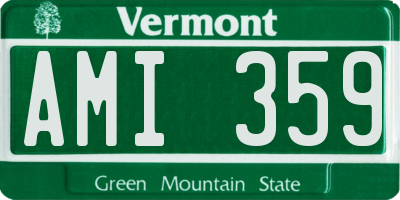 VT license plate AMI359