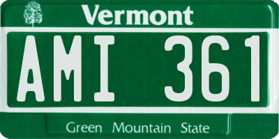 VT license plate AMI361