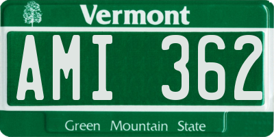 VT license plate AMI362