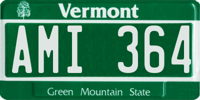 VT license plate AMI364