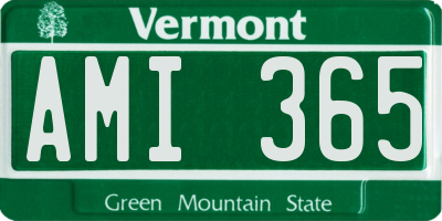 VT license plate AMI365