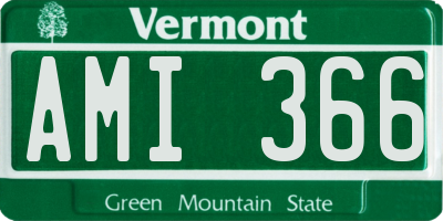 VT license plate AMI366