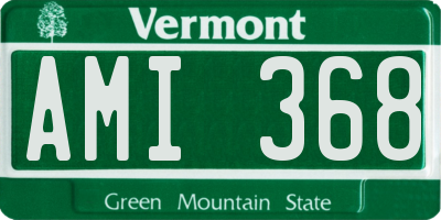VT license plate AMI368