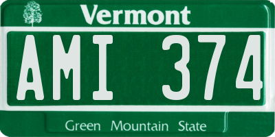 VT license plate AMI374