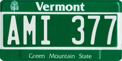 VT license plate AMI377