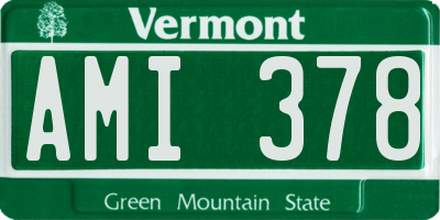 VT license plate AMI378