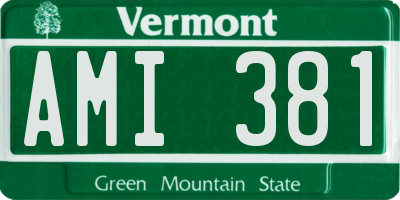 VT license plate AMI381